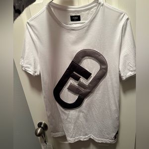 Authentic Fendi Graphic Logo Lock Printed T-Shirt